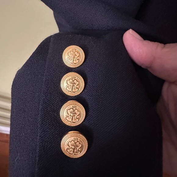 Vintage Talbots Navy Wool Blazer Sz 8 Gold Button Single Breasted Nautical USA - Picture 3 of 8